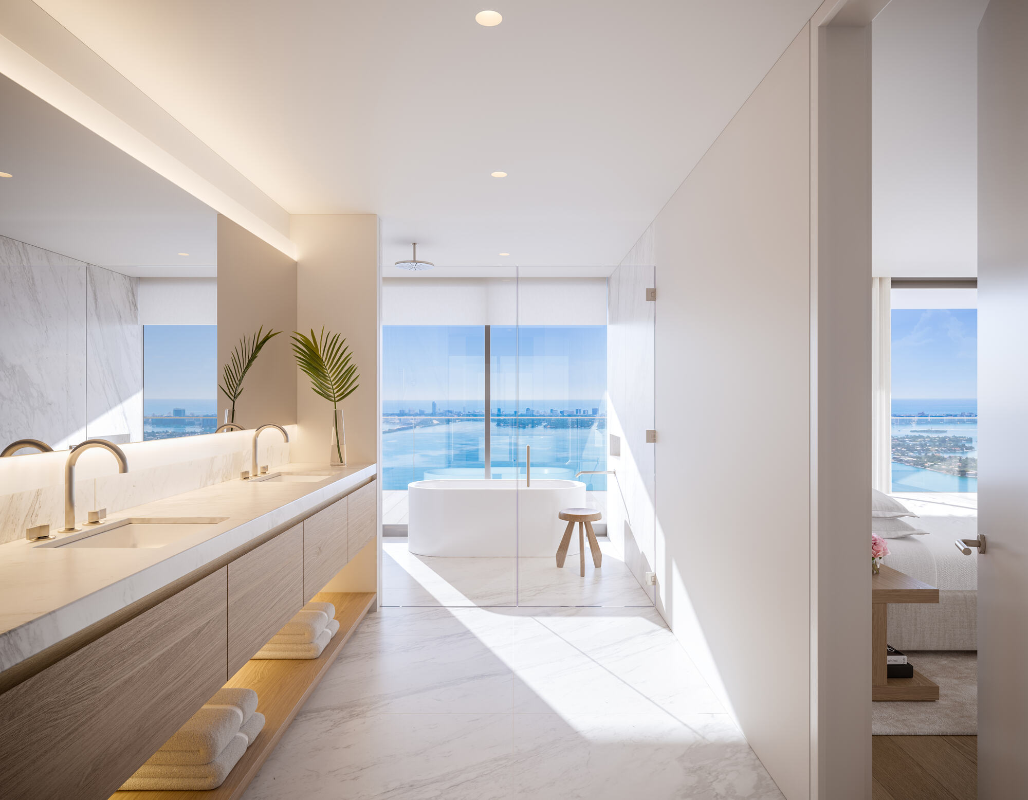 Primary bath overlooking the bay