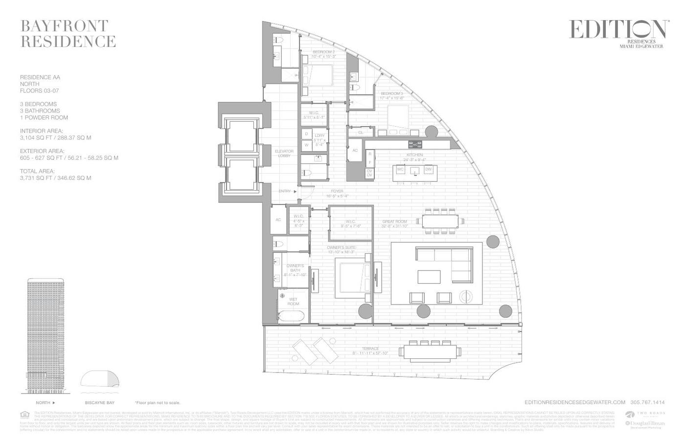 Floor plan Residence AA · North