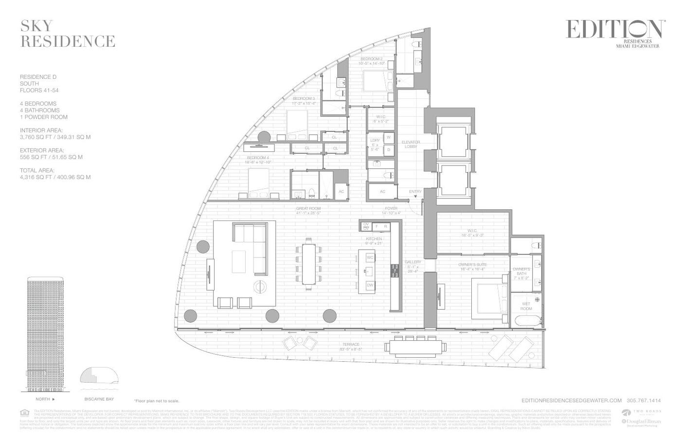 Floor plan Residence D · South